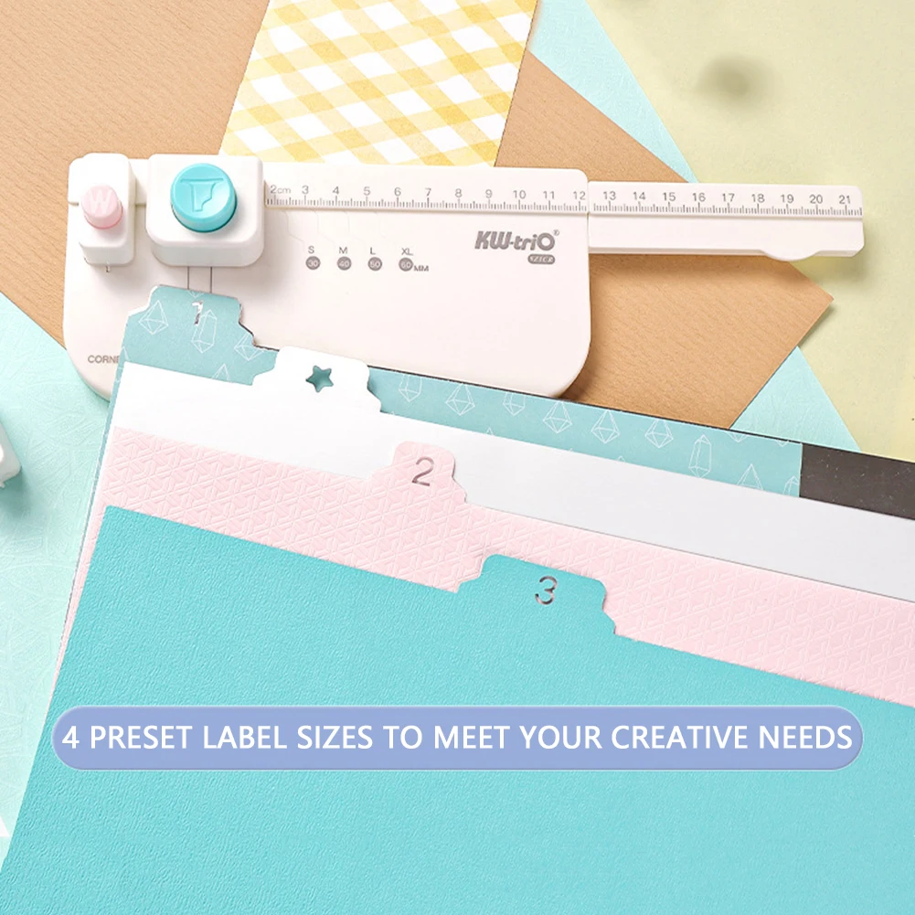 Tab Punch Loose-leaf Separator DIY Index Sticker Label Puncher Divider Paper Punch Machine Scrapbooking Embossing Tools