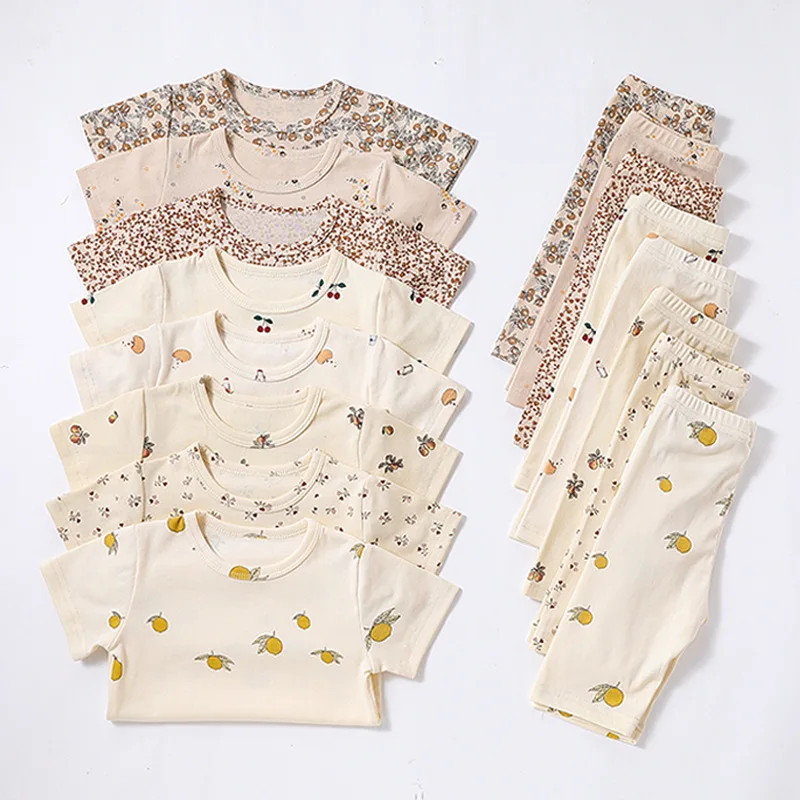 

Baby Girl Clothes Summer Short-sleeved Suit Boy And Girl Baby Cotton Air-conditioning Short-sleeved 2-piece Sets Baby Clothing