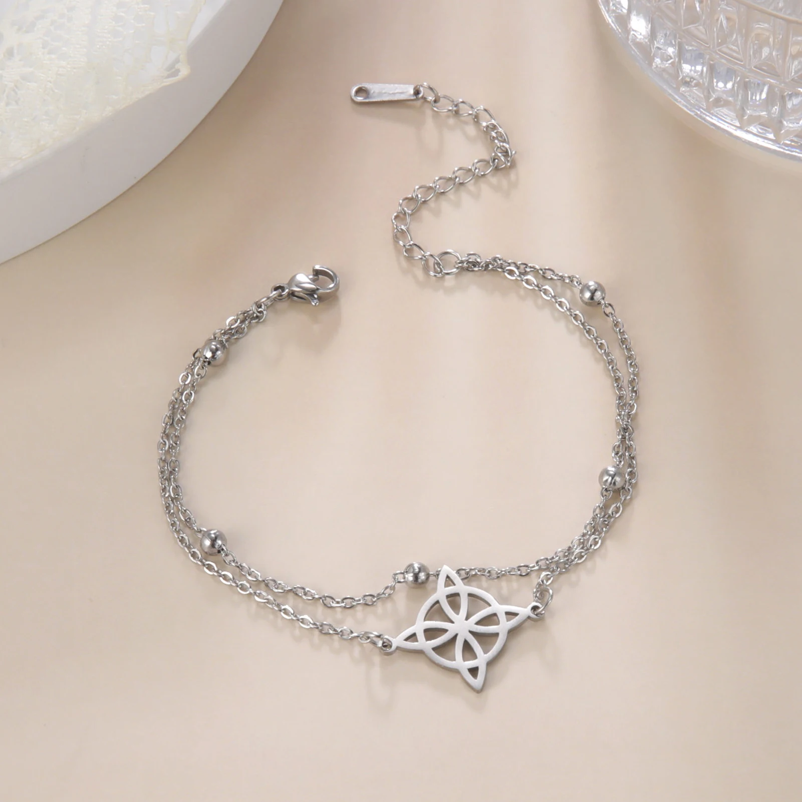 Bracciale con ciondolo nodo strega per donna Uomo Braccialetti a catena