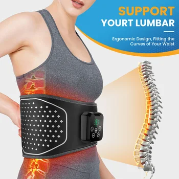 Cordless Heated Waist Massager with Vibration Compression Rechargeable Lumbar Support Belt Posture Corrector for Men Women Gift 1