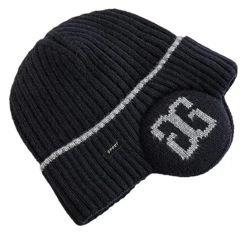 New Unisex Plush Fur Lined Winter Beanie Hat With Earflap Fashion Winter Hats For Men Women Outdoor Classic Keep Warm Cap