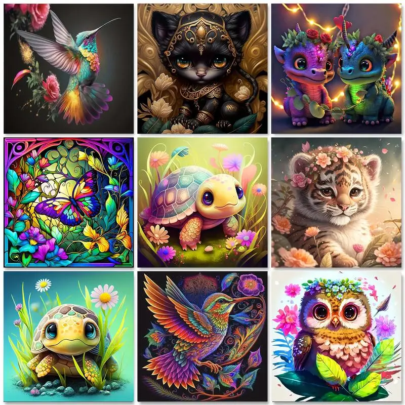 GATYZTORY Painting By Numbers Forest And Animal 60x75cm DIY Oil Paints Kits Drawing On Canvas Home Room Decor Wall Artwork