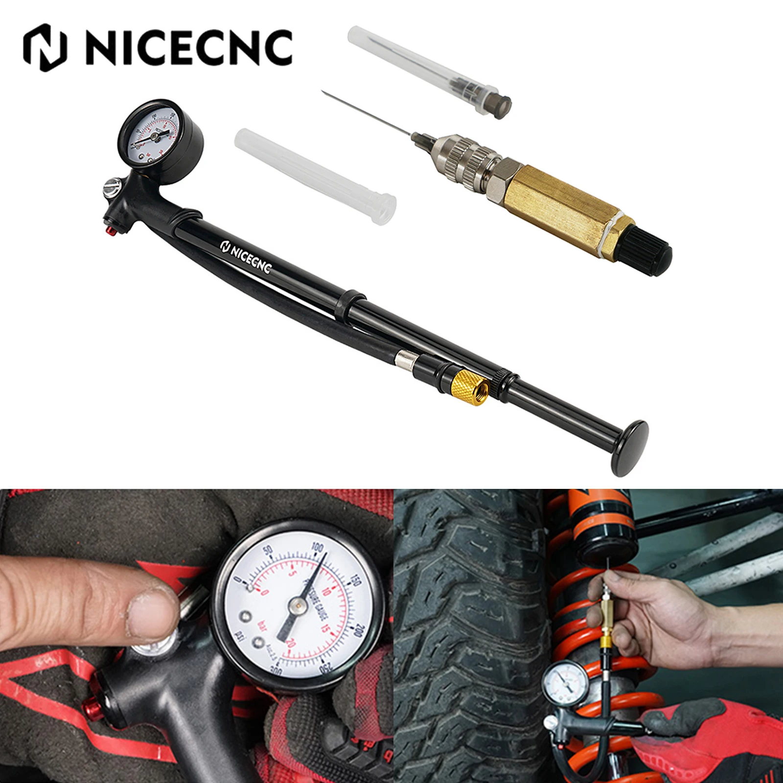 Shock Absorber Nitrogen Needle Set Airbag Filling Joint Tool for KTM Honda Yamaha Polaris RZR Arctic Cat Snowmobile UTV ATV shock absorber needle set