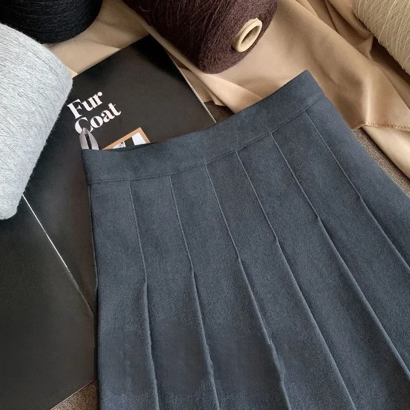 

Осенне-зимние шерстяные утолщенные офисные женские юбки на молнии с высокой талией черного цвета для похудения для танцев трапециевидные юбки 30280