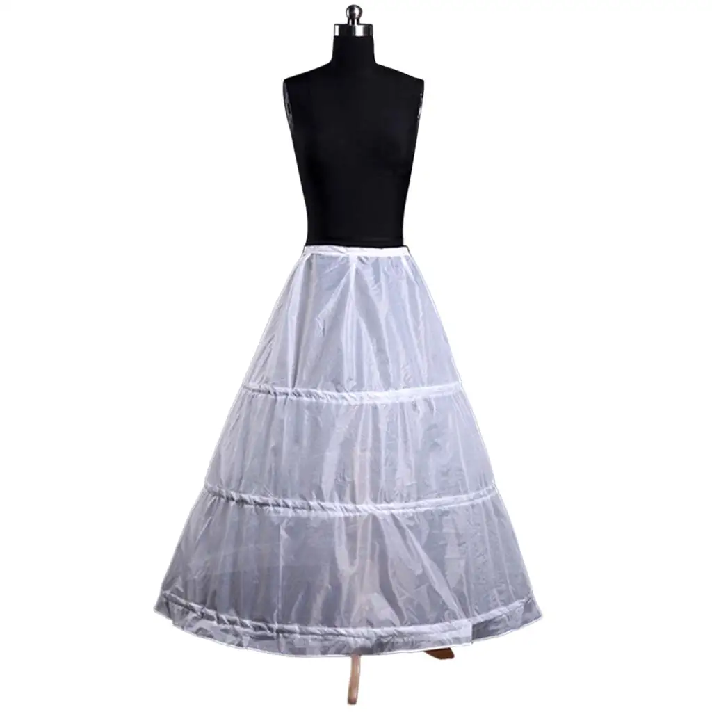 

Womens A-Line Full Length 3 Hoops Petticoat Wedding Slips Crinoline Underskirt 2023