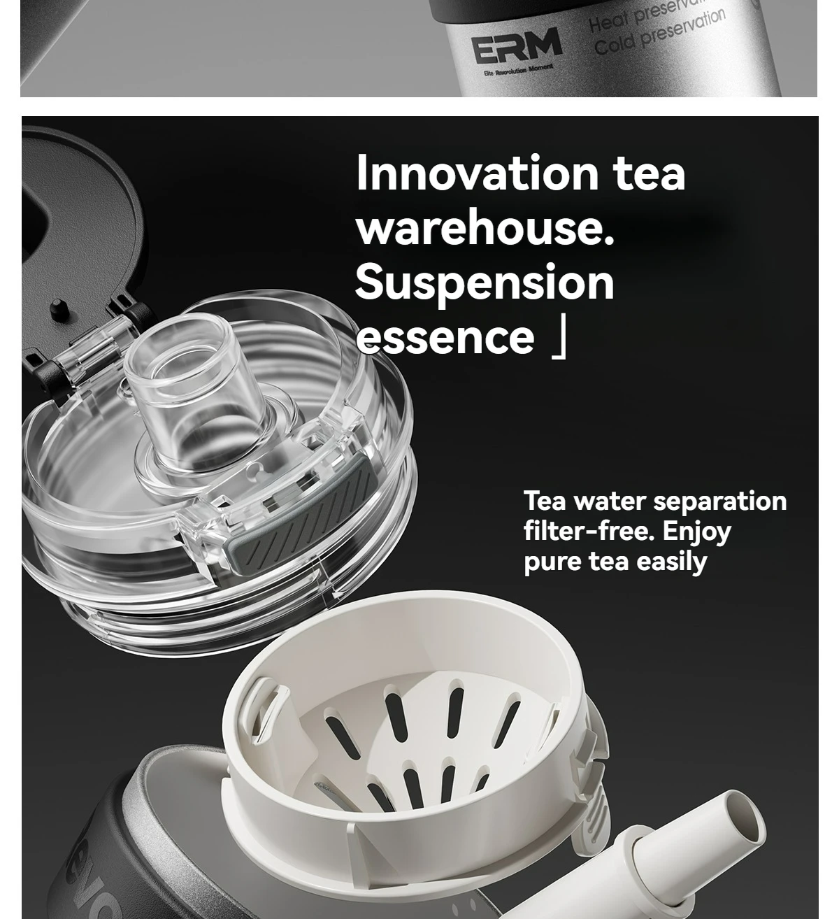1200ML Extra Large Tumbler Ceramic Drinkware Stainless Steel Water Bottle Insulated Vacuum Flask Straw & Handle Leakproof Mug