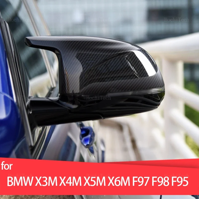 

Carbon Fiber Style Black Rearview Side Mirror cover Caps for BMW X3M F97 X4M F98 2019-2023 X5M F95 X6M F96 Accessories