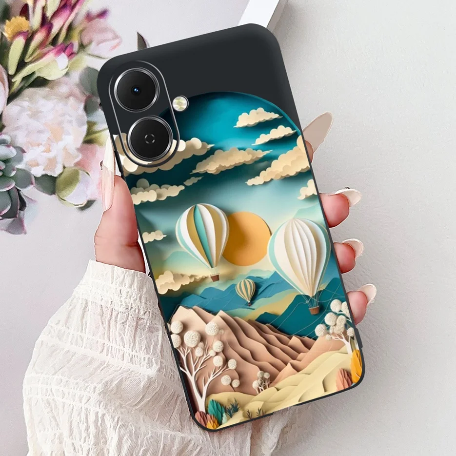 Stylish Painted Soft Silicone Phone Case - Vibrant Design Back Cover