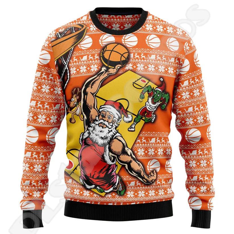 

Christmas Xmas Santa Claus Tattoo Animal Bear Ugly Sweater Pullover 3DPrint Harajuku Casual Funny Winter Cotton Sweatshirts X5