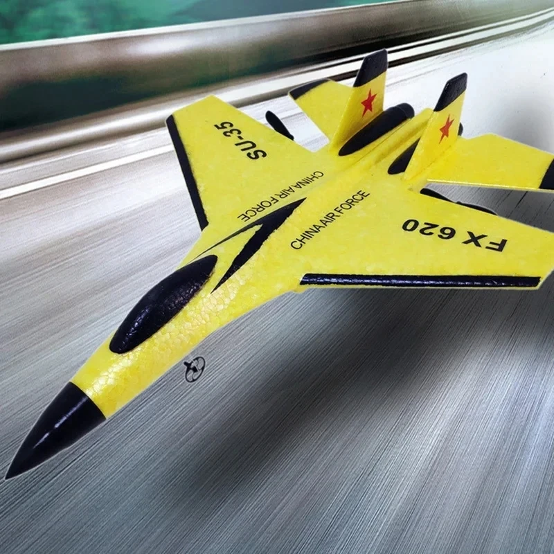 LED 조명이 있는 RC 비행기 SU35 2.4G, 항공기 리모컨 비행 모델 글라이더 비행기 SU57 EPP 폼 장난감, 어린이 선물