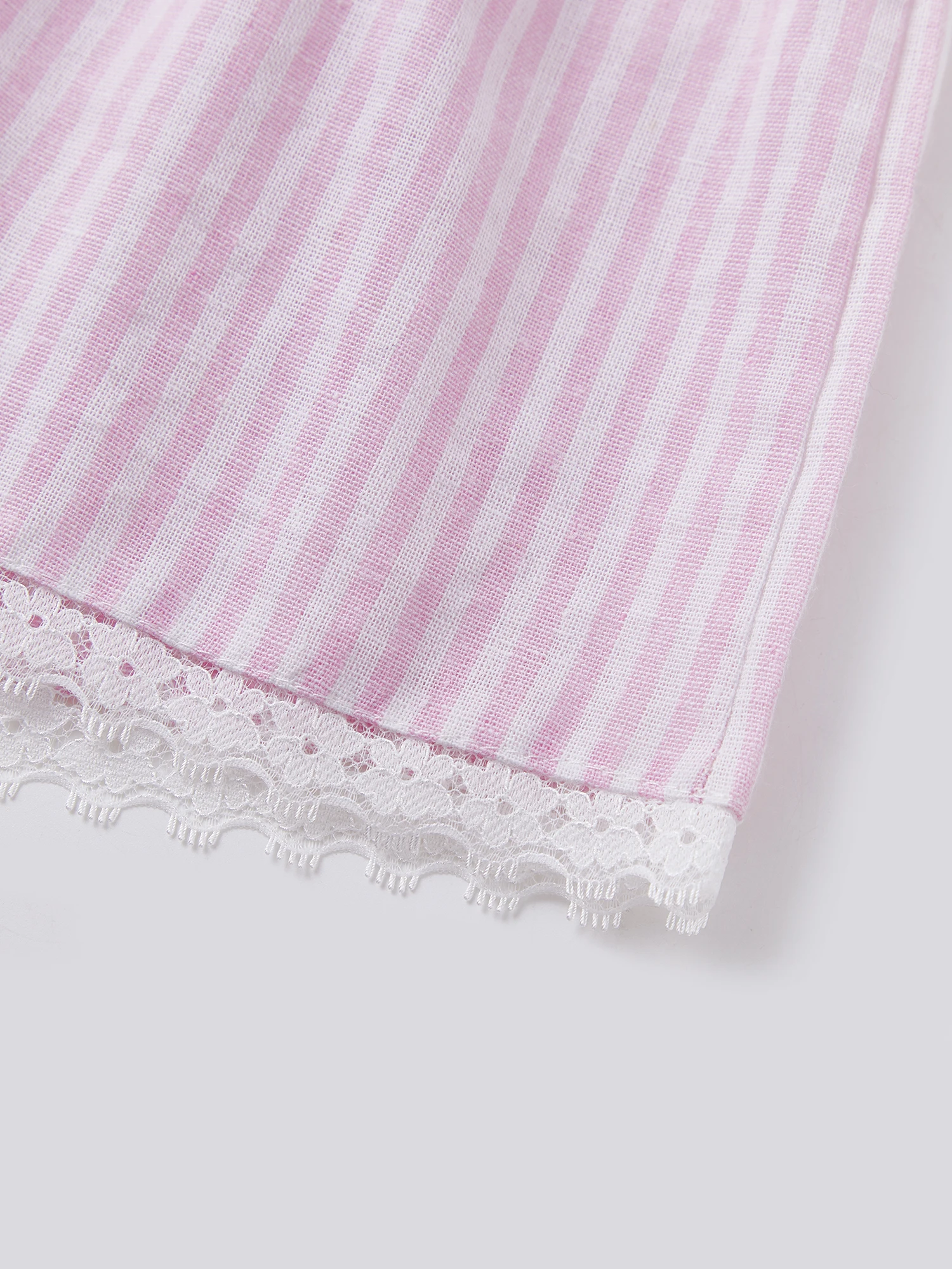 Women s Striped Lace Trim Lounge Shorts with Elastic Waistband Stylish Pajama Bottoms for Sleepwear and Relaxation