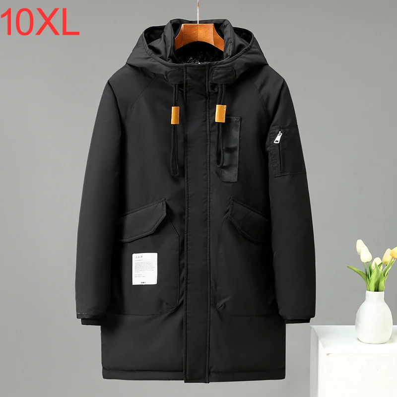 Plus size men long style plus velvet thick trend jacket Faction overcome coat man winter jacket 9xl 10XL coat men Parker Clothes