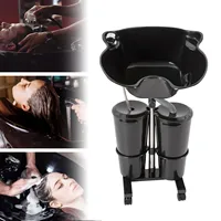 Mobile Hair Wash Basin Height Adjustable For Salon Spa Portable Shampoo Basin with 2 Water Buckets 2