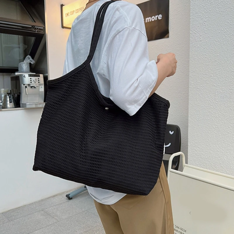 

Comfortable Mesh Tote Bag with Large Capacity Handbag Perfect for Everyday Use