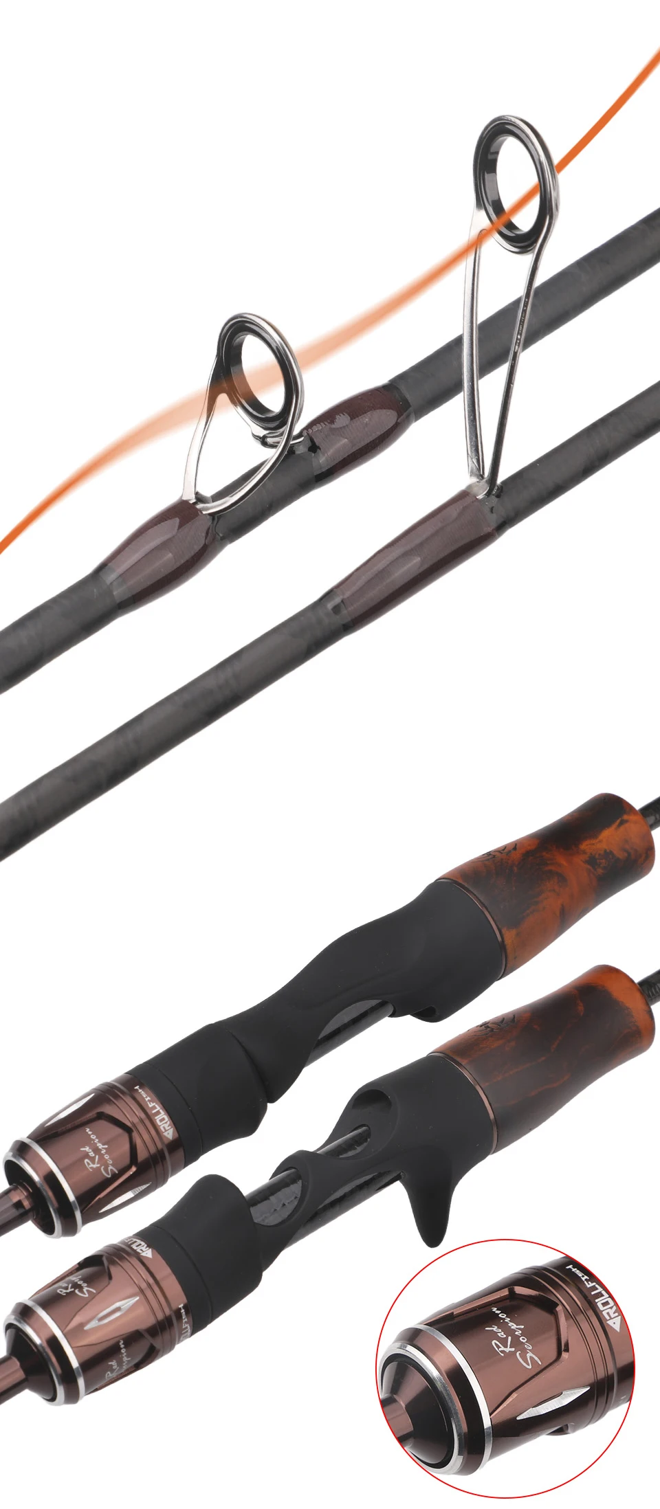 Rollfish ul Spinning Casting Forelle Angelrute Kohle faser super weich bfs Köder Angelrute Köder 1-9g schnelle Aktion 1,38-1,8 m – Detail 6