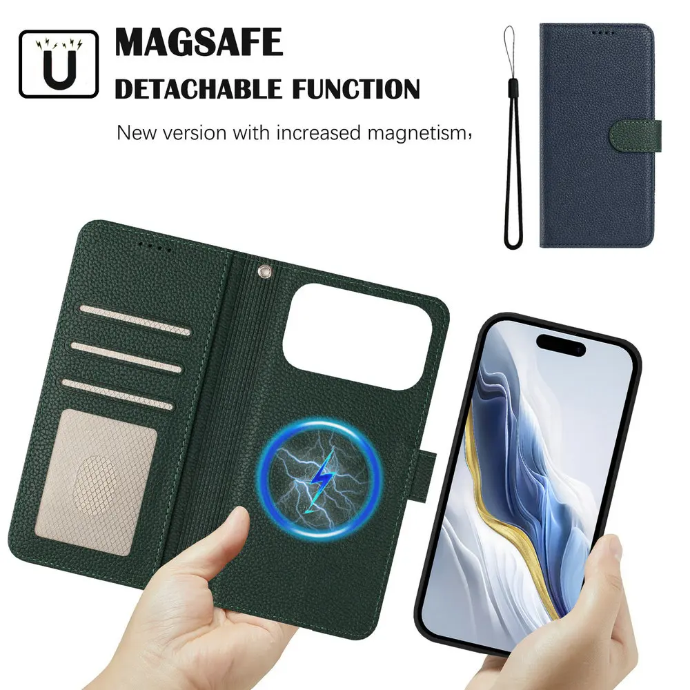 2-in-1 Detachable Leather Wallet Case with RFID Protection