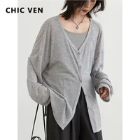 CHIC VEN Women Cardigan New V-neck Long Sleeved Female Shirt Female Jumpers Sun Protection Woman Sweaters Spring Summer 2024 1