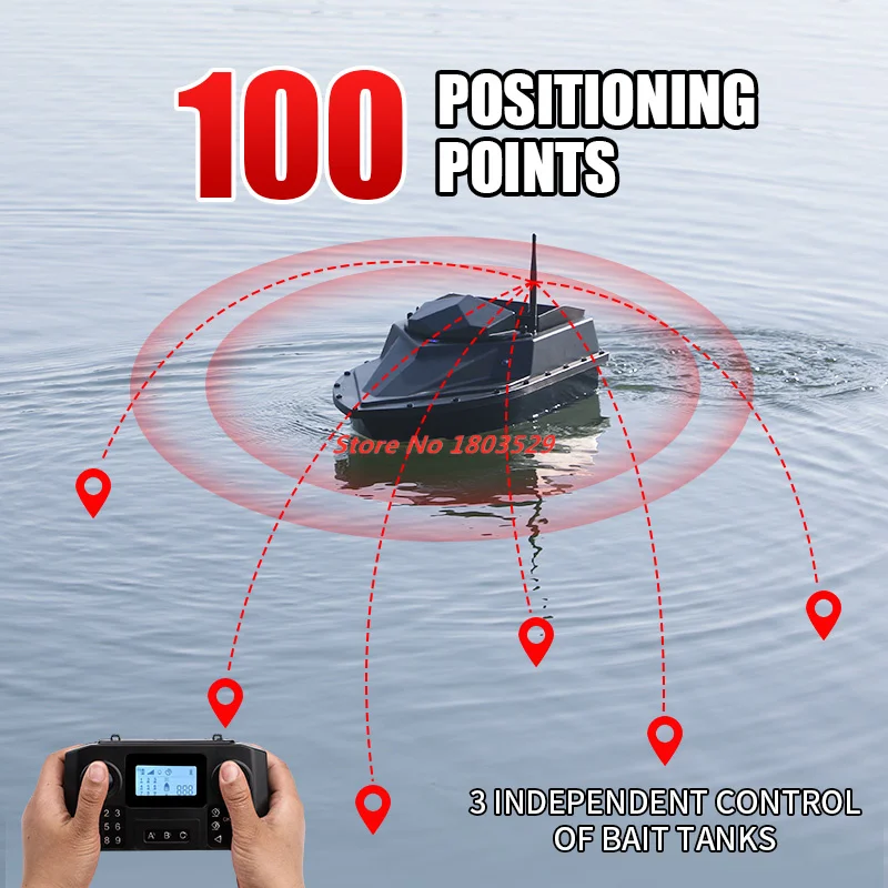 100GPS Positioning Waterproof Remote Control RC Bait Boat 500M 2KG Speed Cruise Big Large Hopper 100points GPS Nesting Boat Toys 4