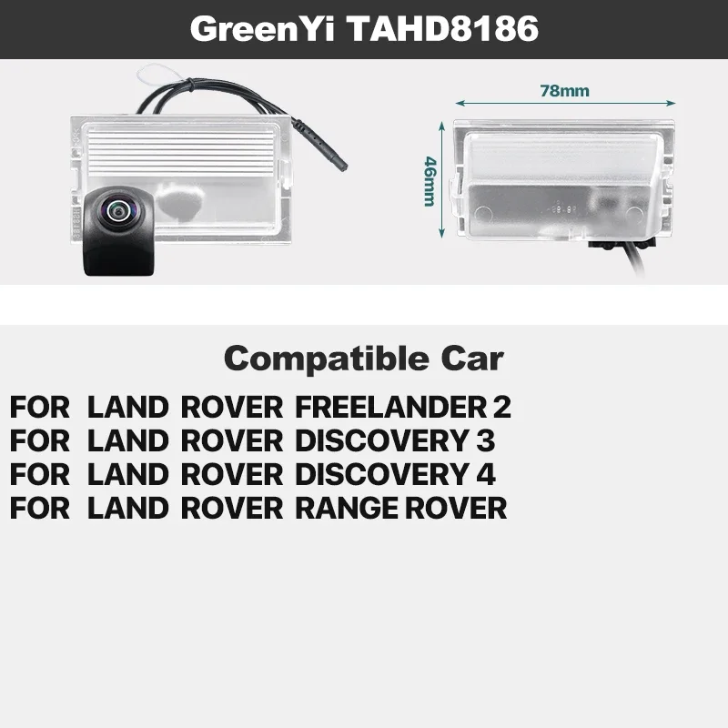 GreenYi كاميرا الرؤية الخلفية للسيارة مسار ديناميكي AHD1080/720P لسيارة لاند روفر/فريلاندر 2 ديسكفري 3/4 رينج روفر سبورت