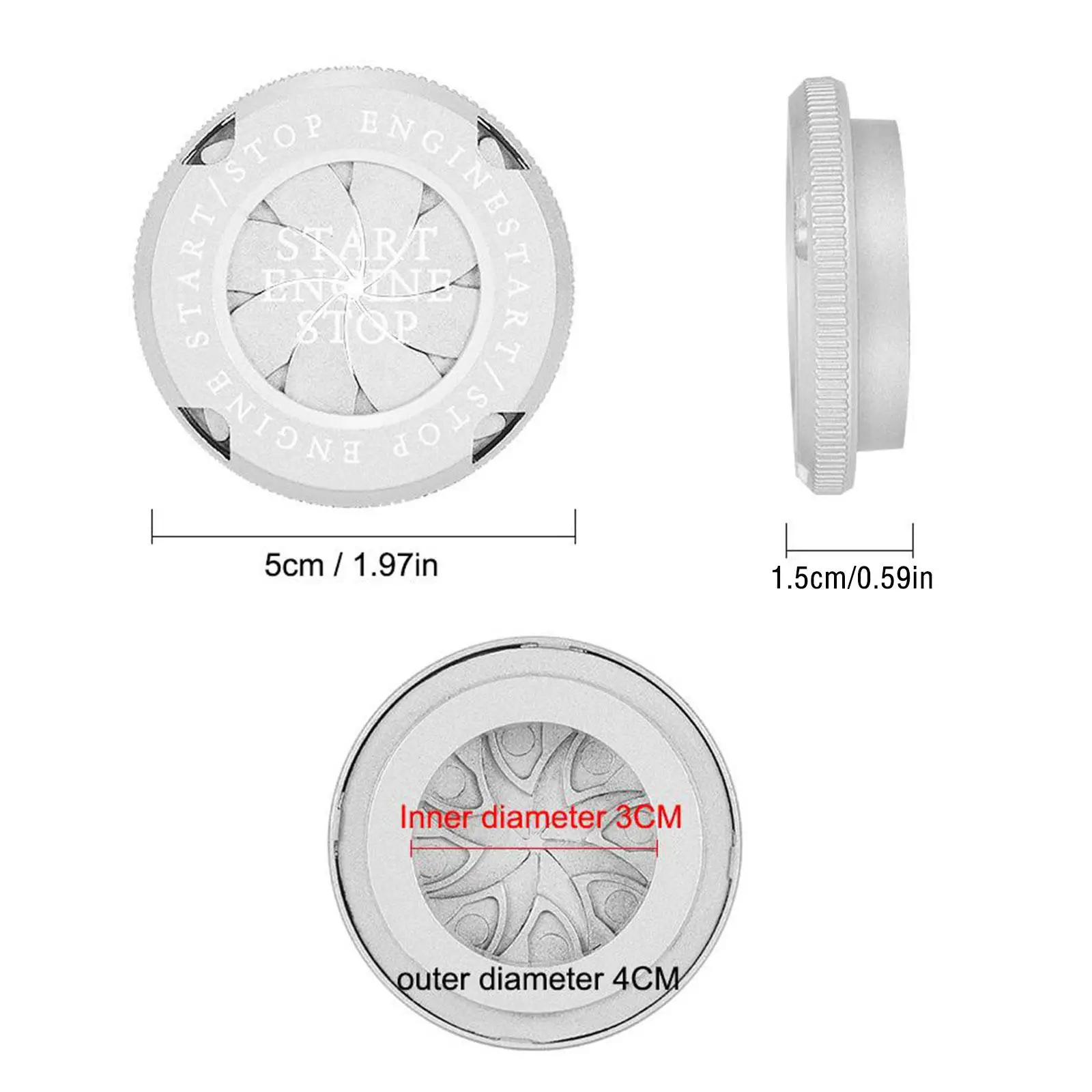 New Car Interior Modification One-button Start Button Motorcycle Cover Decoration Ignition Onekey Start Stop Button Cover