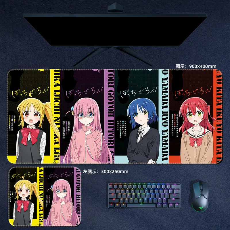 Anime Bocchi a Rocha Gotou Ryou Mouse Pad Nijika Kuyo Hitori Computador Laptop Gamer Jogos Acessórios Desk Mat - Imagem 3