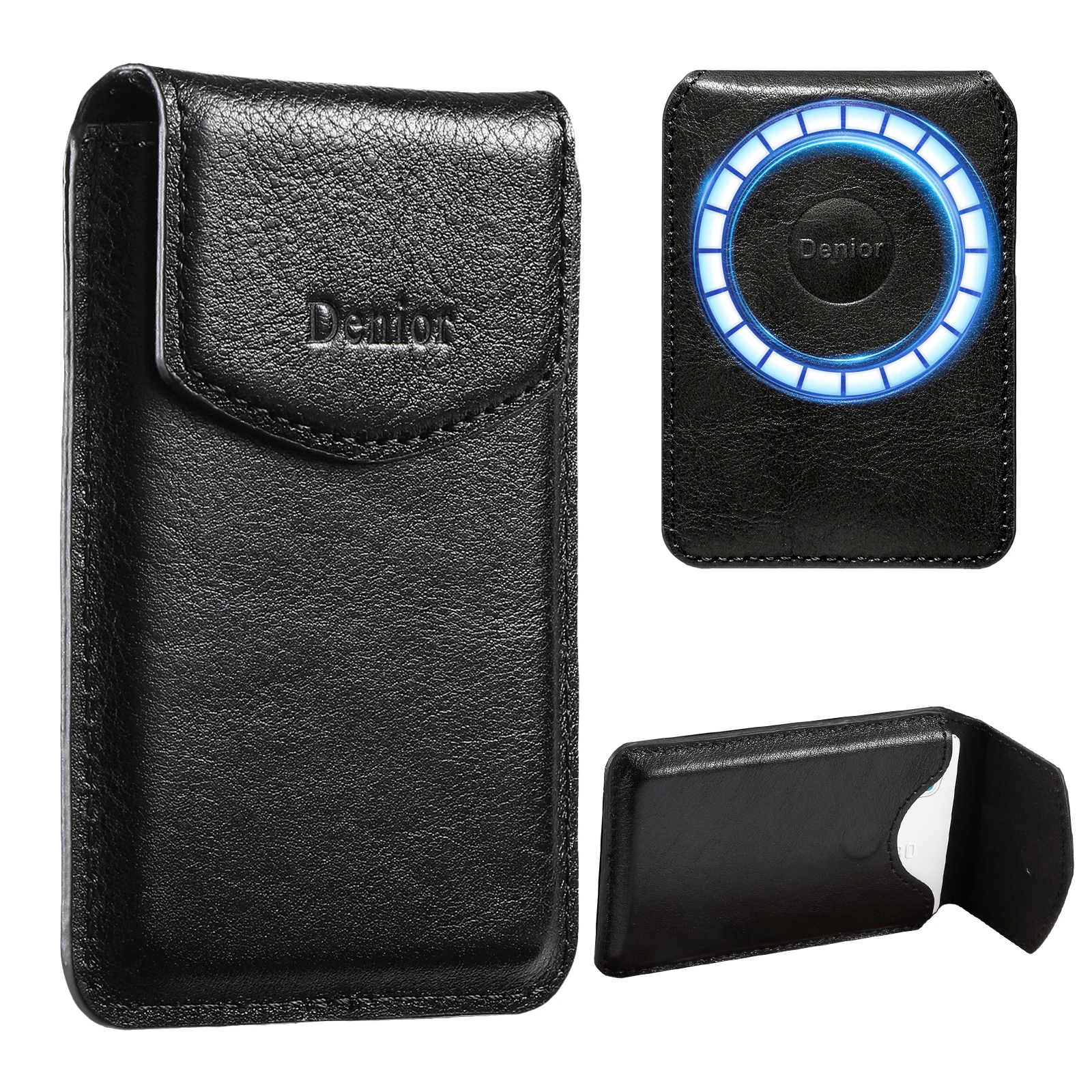 MagSafe Magnetic RFID-Blocking PU Leather Slim Phone Wallet Case