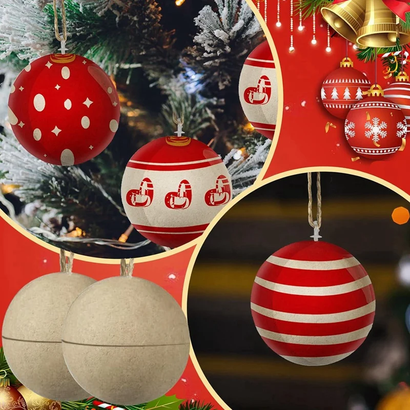 

Christmas Paper Mache Balls 3.15 Inch Unpainted Empty Ball Ornaments Craft Supplies