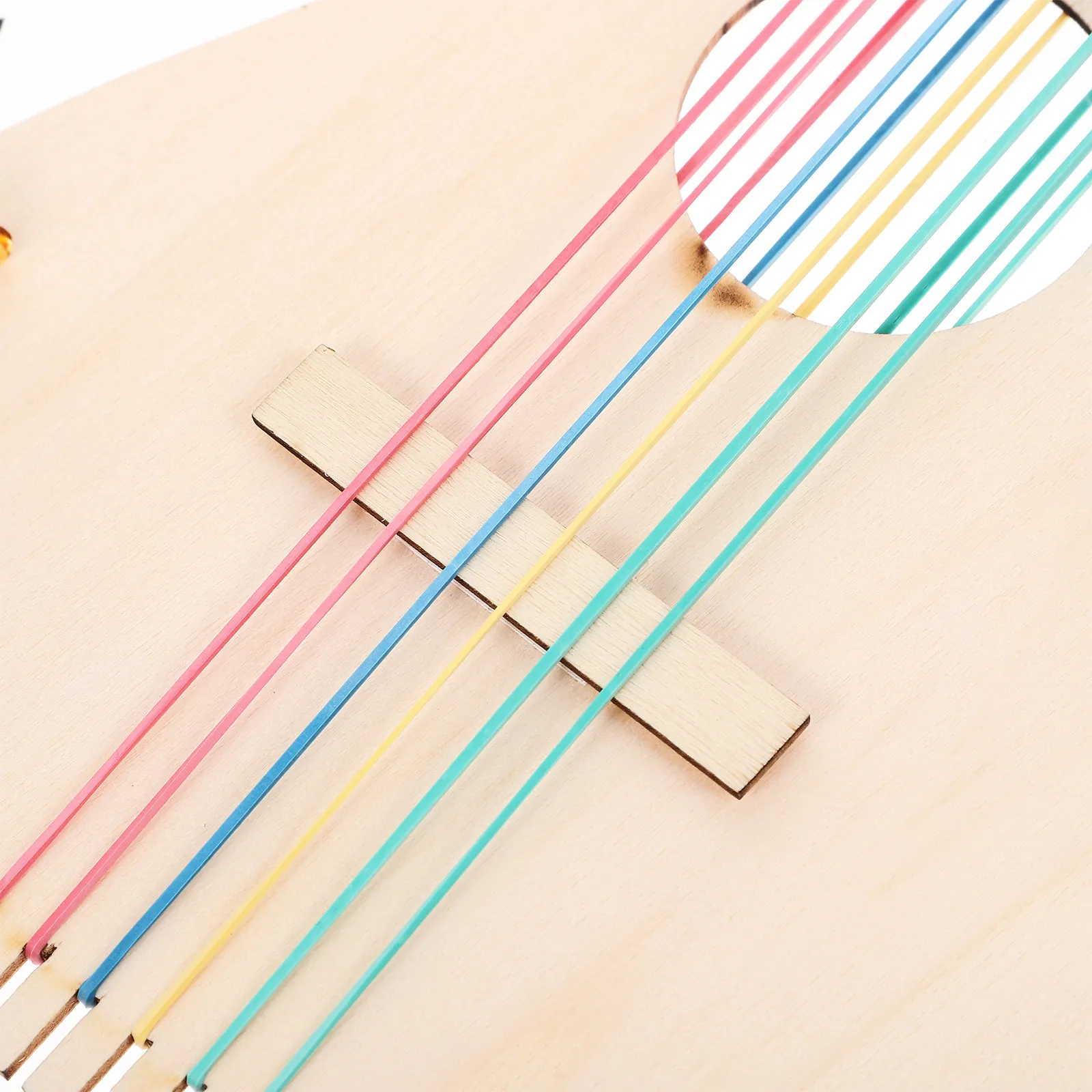 4세트 DIY 어린이용 나무 기타 미완성 목재 기타 창의적인 악기 DIY 공예 키트 목재 기타