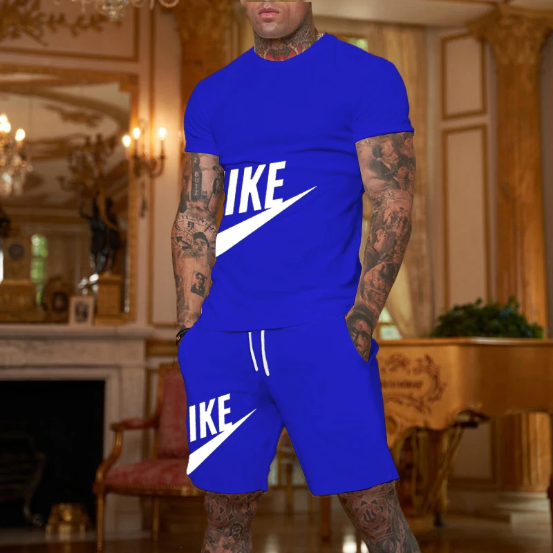 Summer Men’s Sets Fashion Korean Tracksuit Men Short Sleeve T Shirts+sport Shorts Suit Men Casual Men Clothing Mens Joggers Sets