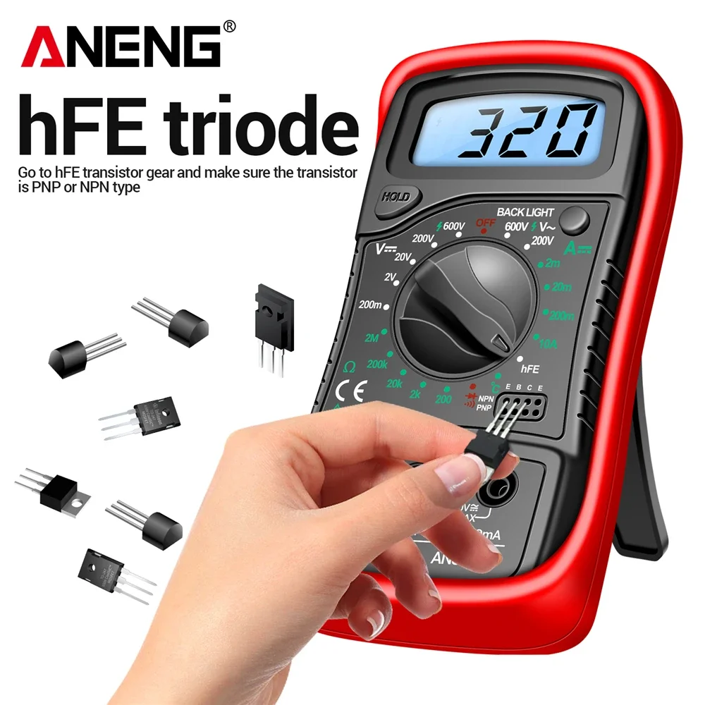 Multimetro Digitale Portatile - Tester AC/DC Con Display LCD