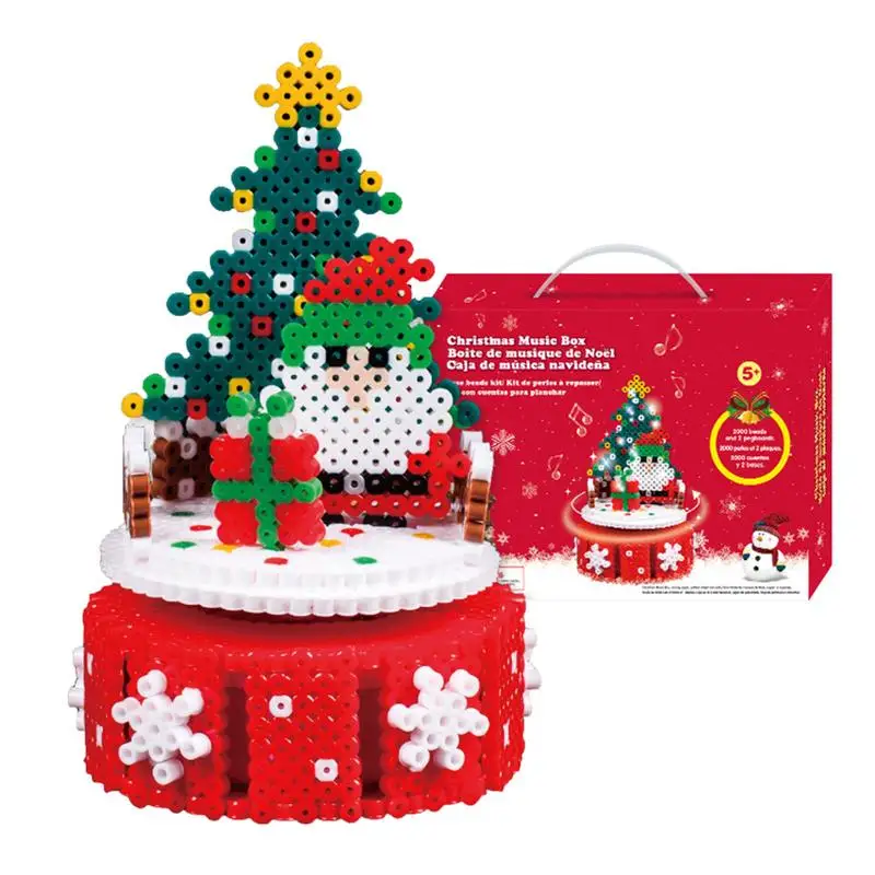 Christmas Toys Building Blocks Christmas Music Box Assemble Bricks Puzzle Mini Blocks Building Toys Santa Claus Christmas Tree