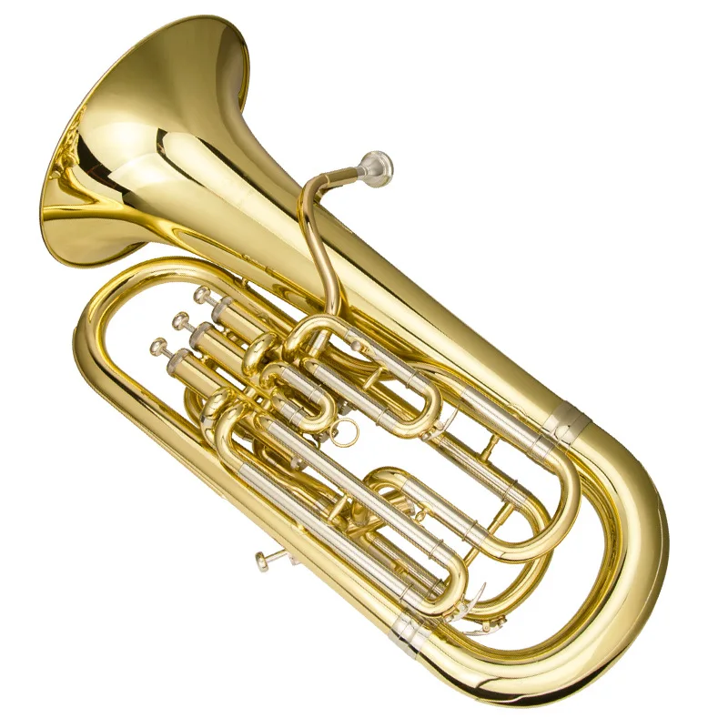 Hot Sale Pistons Gold Copper Euphonium Instrument Upper bass tuba brass wind band B flat