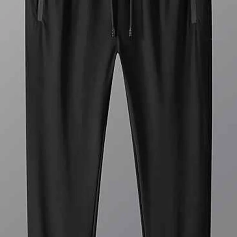Summer Elegant Fashion Harajuku Slim Fit Trousers Loose All Match Sport Casual Pants Solid Pockets Thin Style Straight Leg Pants
