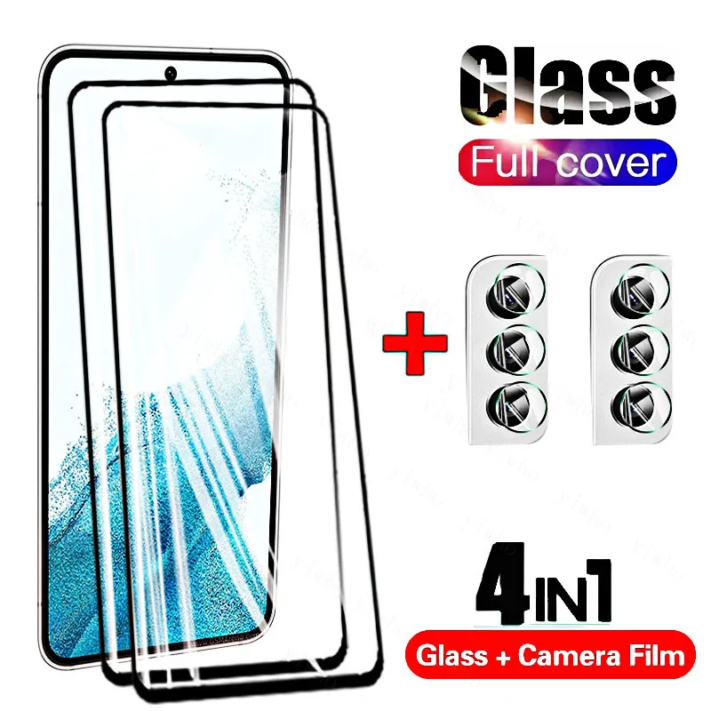 For Samsung Galaxy S22 5G Glass Full Screen Tempered Protective Glass For Samsung S22+ S21 Fe 5G Camera Lens On Galaxy S20 S21Fe