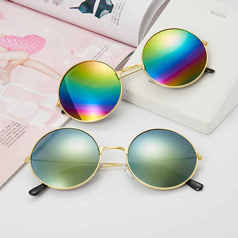  Retro Round Frame Sunglasses For Men Women Popular Fishing Leisure Black Driving Eyewear Retro Vintage Polarized Glasses 