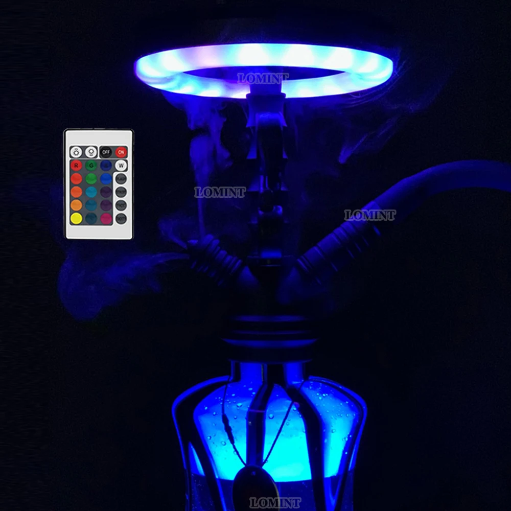 Hookah LED Ring Light Rechargeable RGB Shisha Lamp Nightclub Bar Smoking Accessories L012