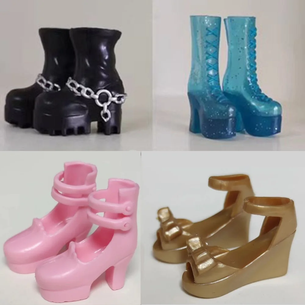 Plastic 1/6 Doll Shoes High Heels Super Model 30cm Figure Doll Sandals Original 30cm Doll Casual Shoes Female Doll Boots Doll