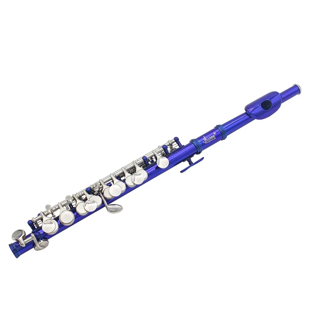 SLADE Blue Piccolo Standard White Brass Body C Key Piccolo Set for Student Beginner with Box Gloves Cork Screwdriver Parts
