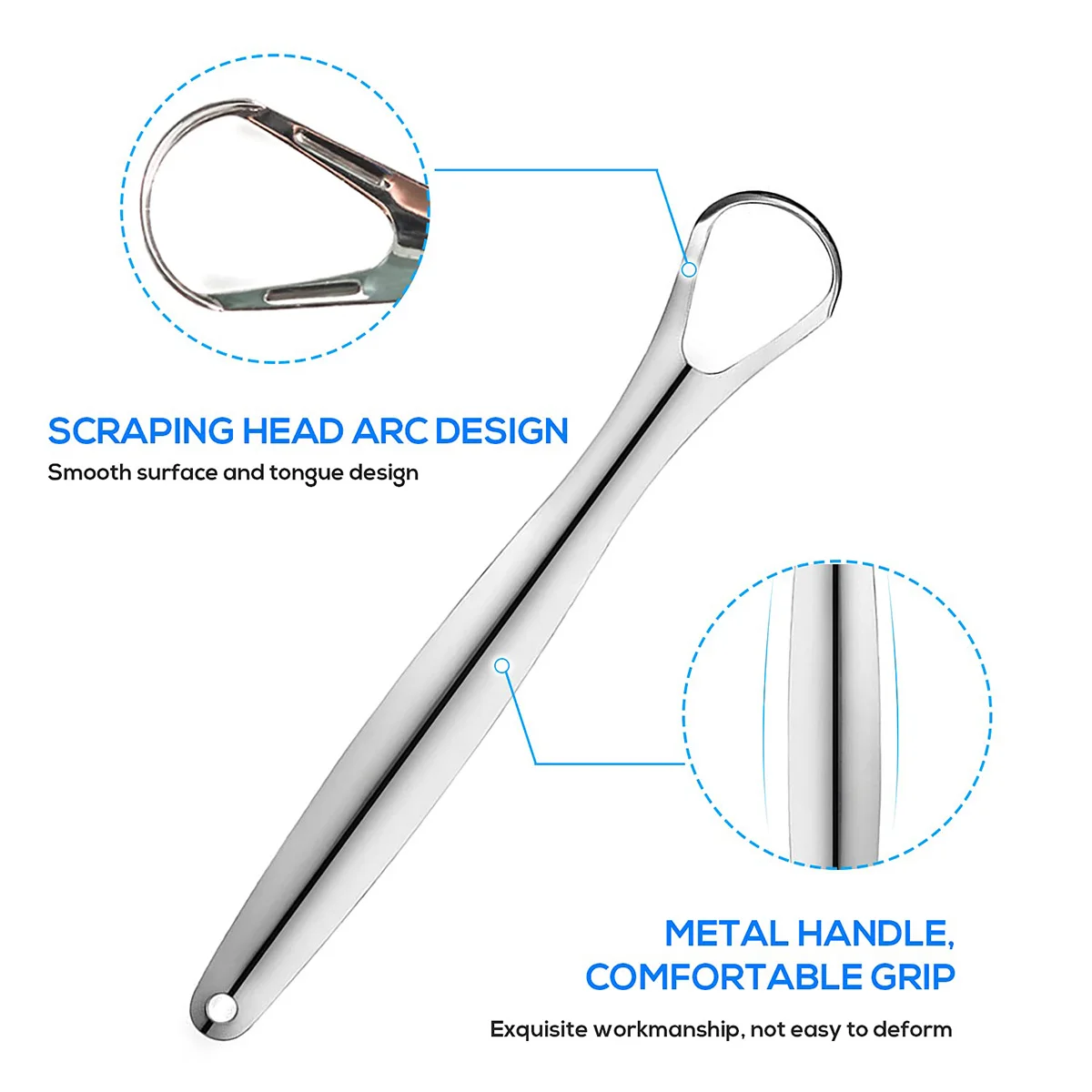 Raspador de lengua de Metal para adultos y niños, 1 piezas/3 piezas, limpiador de lengua portátil de acero inoxidable, cepillos para quitar