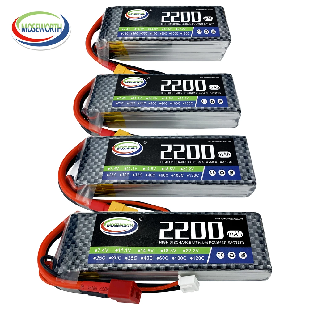 Big Sale 2S 3S 4S 6S 1300 1800 2200 3300 4000 12000 16000mAh RC Toys LiPo Battery For RC Helicopter Quadcopter Car Boat Drone 4