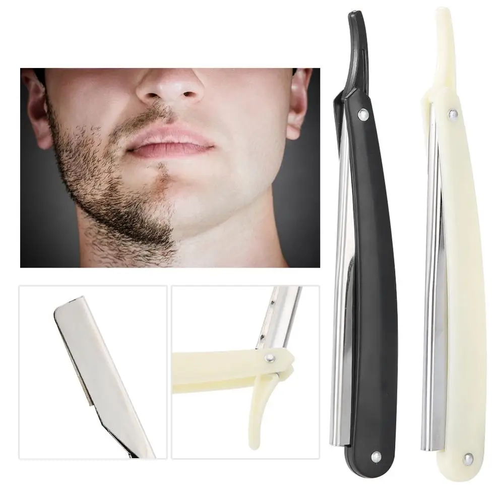 2 Colors Alloy HaircutAnti-Slip Razor Straight Blade Folding Double-Sided Telescopic Knife Holder With Blade Hairdressing Salon aluminum knife handle made in uk blade holder surgical knife handle no 3 ref 0803