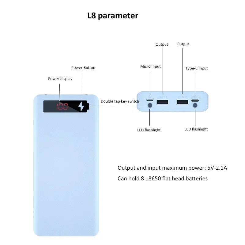 18650 Battery Power Bank Case for iPhone Xiaomi power bank case