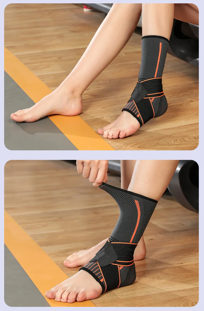1-teilige Knöchelstütze für Fitnessstudio, für Männer und Frauen, Basketball, Laufen, Anti-Verstauchung, Kompression, Sport, elastisches Nylon, gestrickter Knöchelschutz – Detail 13