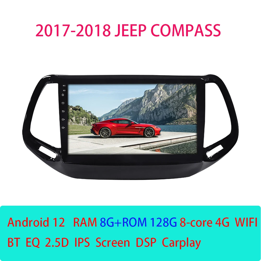 

Android 12 Auto Radio For Jeep Compass 2017-2018 Carplay 4G Car Multimedia GPS 2din autoradio