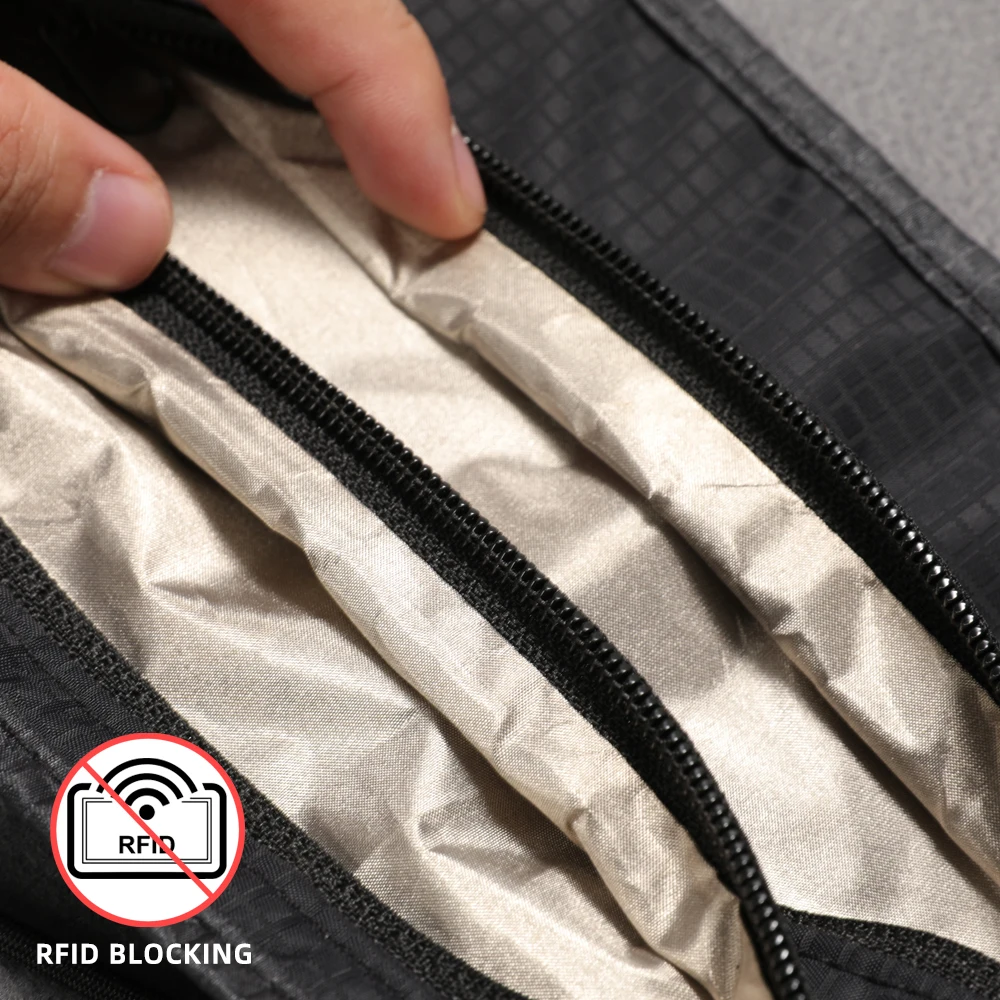 Porta passaporto con blocco RFID Portafoglio sottile da viaggio Custodia da viaggio facile da nascondere per uomo e donna - immagine 2