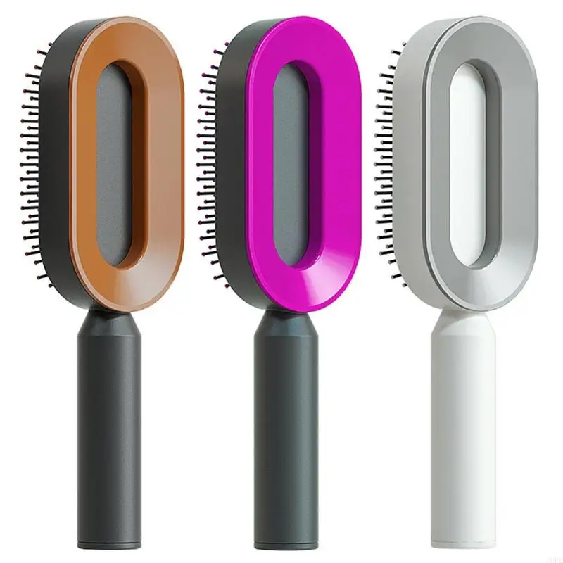 J6PE Comb Cushion Wet & Dry Paddle Hair Brush Scalp Massage Comb Women Detangling Tool for Thick Hair Easy to Use