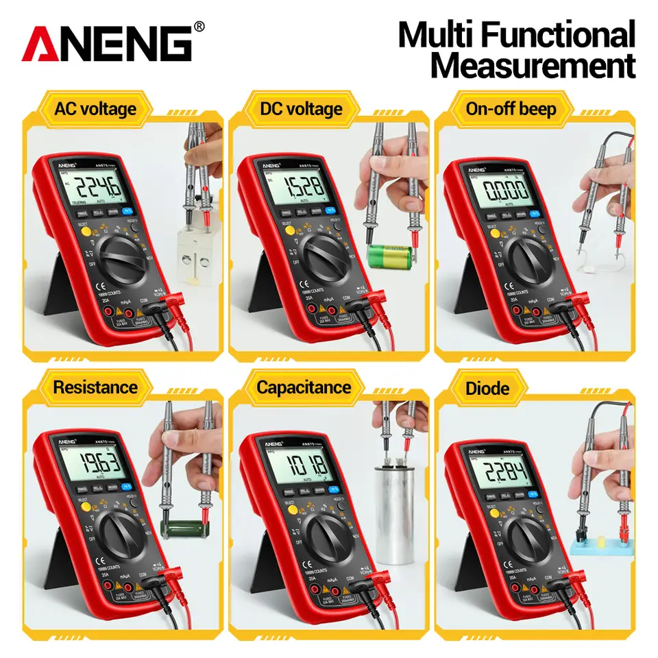 Digital Multimeter ANENG AN870 Profesional 19999 Counts True Rms AC/DC Voltage Current NCV Transistor Accurate Auto Range Tester image 5
