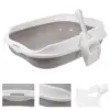 Large Top Entry Cat Litter Box Semi Enclosed Sand Pan Spacious Kitten Basin Open Design Easy Pet Toilet For Animals 5