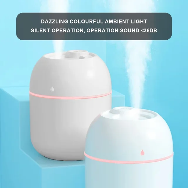 Mini Portable Humidifier Adjustable High Humidity Output Colored Light Quiet Energy Saving Modern Design Humidifier Bedroom Car 2