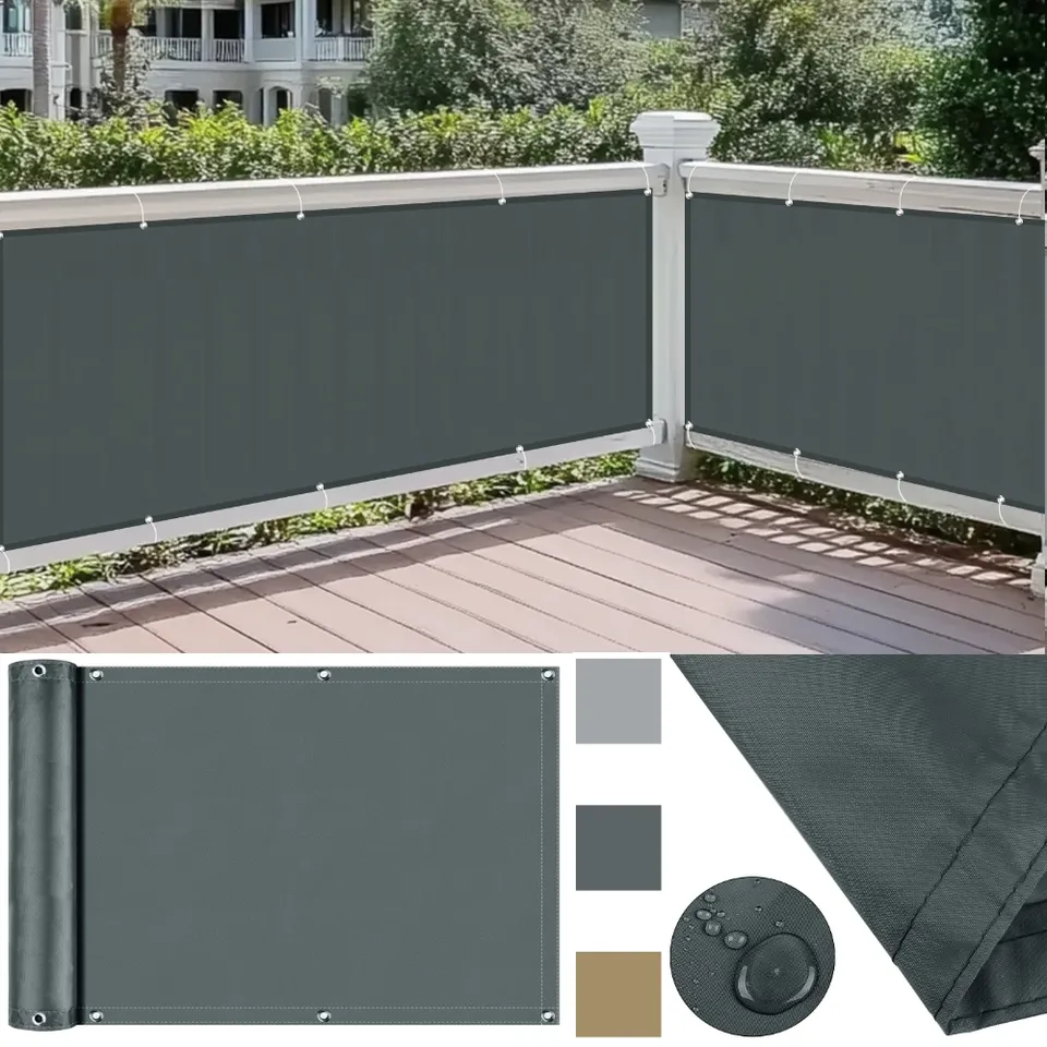 Balcony Privacy Screen Fence Cover UV Protection Weather-Resistant Shield for Deck Patio Backyard Outdoor Pool Porch Railing